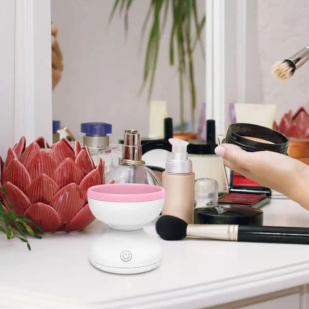 Automatic Cosmetic Brush Cleaner, Electric Makeup Brush Cleaner, Portable ABS Silicone Makeup Brush Bowl Washing Tool, Auto Clean Quick Spin Dry Makeup Brush Cleaner Automatic Cosmetic Brush Cleaner, Electric Makeup Brush Cleaner, Portable ABS Silicone Makeup Brush Bowl Washing Tool, Auto Clean Quick Spin Dry Makeup Brush Cleaner